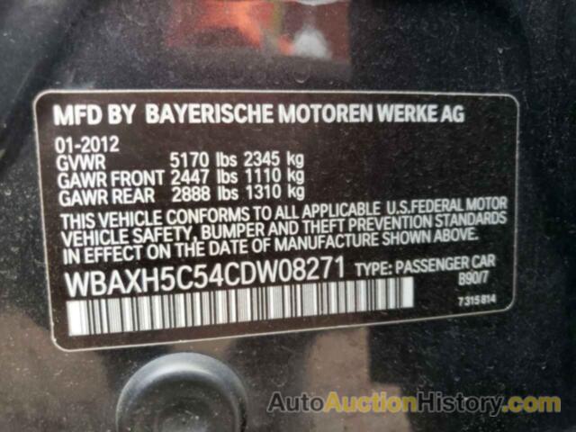 BMW 5 SERIES XI, WBAXH5C54CDW08271