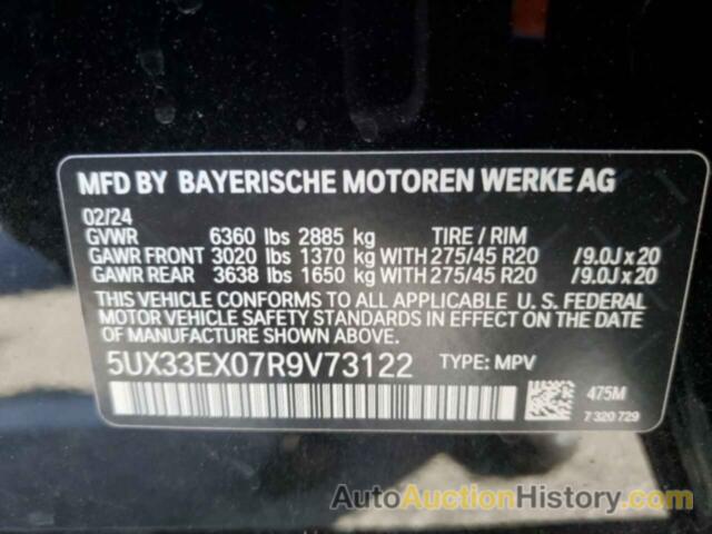 BMW X6 XDRIVE40I, 5UX33EX07R9V73122