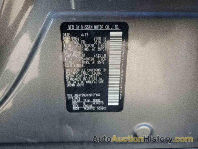 NISSAN ARMADA PLATINUM, JN8AY2NE8H9707467