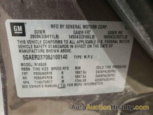 BUICK ENCLAVE CXL, 5GAER23708J100140