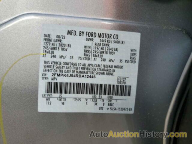 FORD EDGE SEL, 2FMPK4J94RBA12446