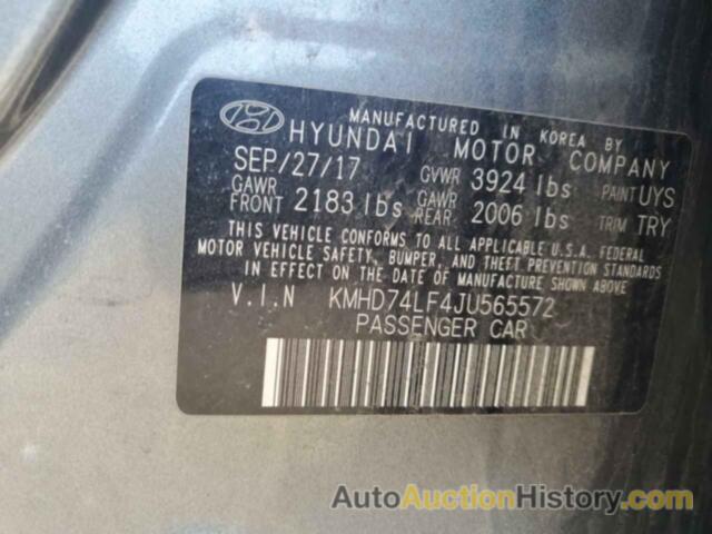 HYUNDAI ELANTRA SE, KMHD74LF4JU565572