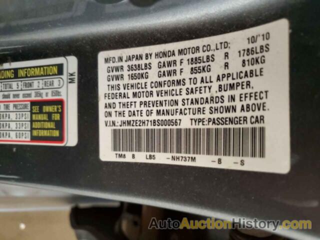 HONDA INSIGHT EX, JHMZE2H71BS000567