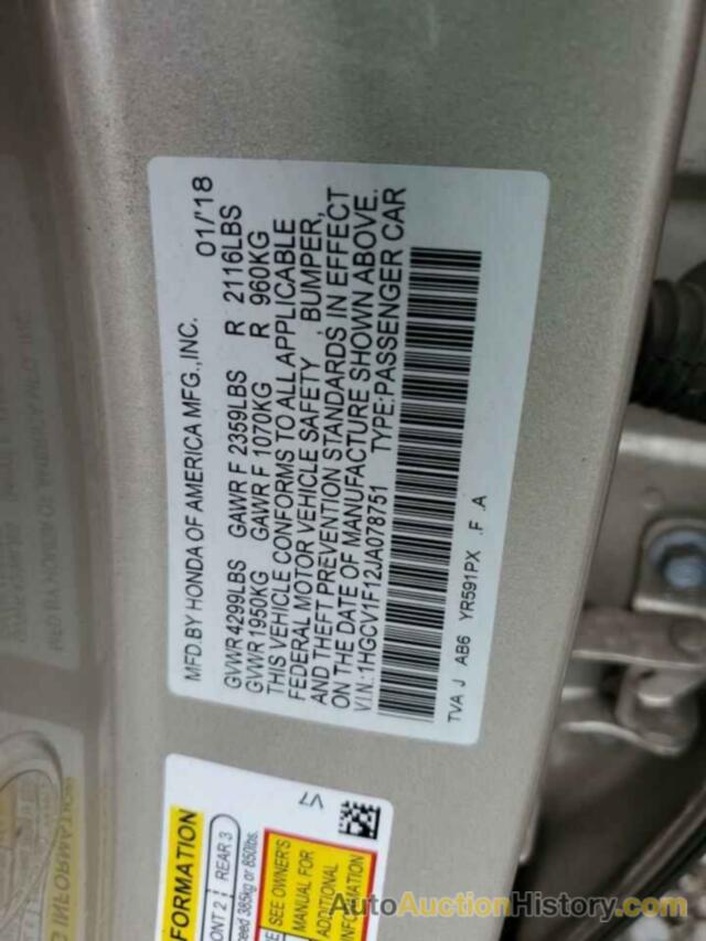 HONDA ACCORD LX, 1HGCV1F12JA078751