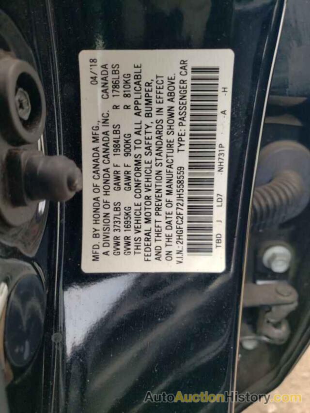 HONDA CIVIC EX, 2HGFC2F72JH558559