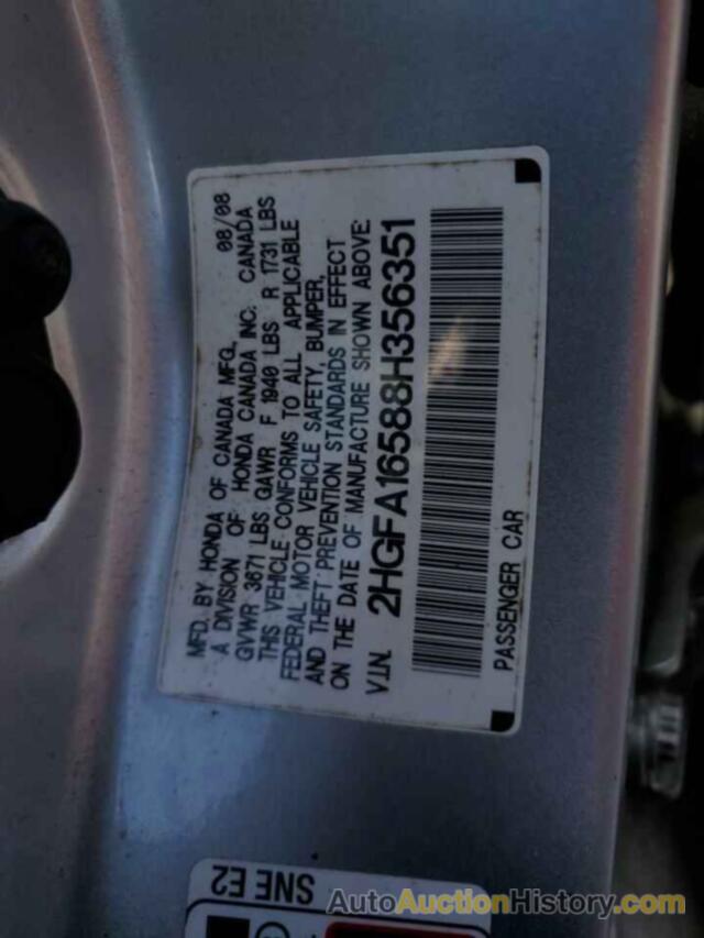 HONDA CIVIC LX, 2HGFA16588H356351