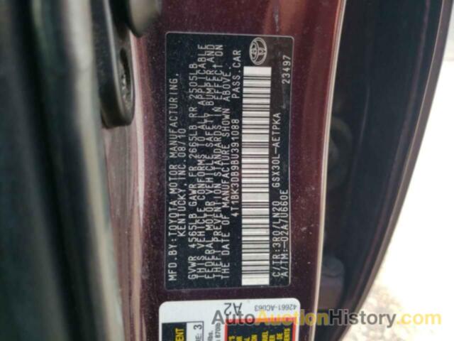 TOYOTA AVALON BASE, 4T1BK3DB9BU391088