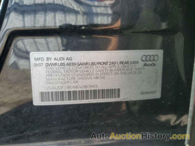 AUDI A4 2.0T QUATTRO, WAUDF78E68A080965