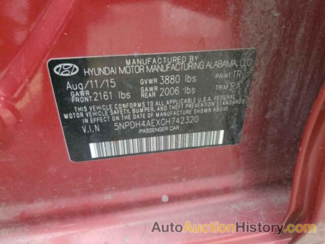 HYUNDAI ELANTRA SE, 5NPDH4AEXGH742320