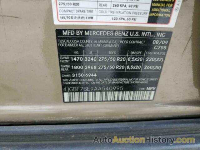 MERCEDES-BENZ GL-CLASS 450 4MATIC, 4JGBF7BE9AA540995