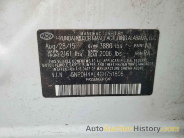 HYUNDAI ELANTRA SE, 5NPDH4AE4GH751806