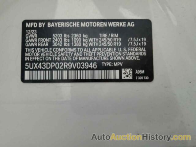 BMW X3 SDRIVE30I, 5UX43DP02R9V03946