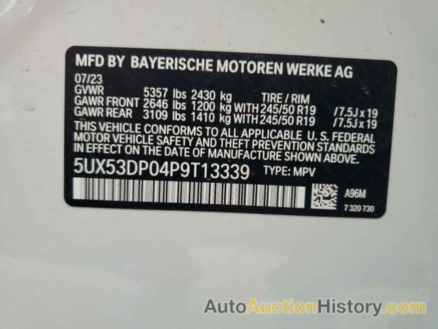 BMW X3 XDRIVE30I, 5UX53DP04P9T13339