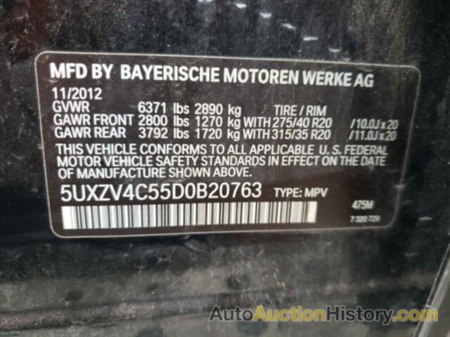 BMW X5 XDRIVE35I, 5UXZV4C55D0B20763