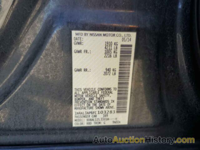 NISSAN ALTIMA 2.5, 1N4AL3AP6FC103283