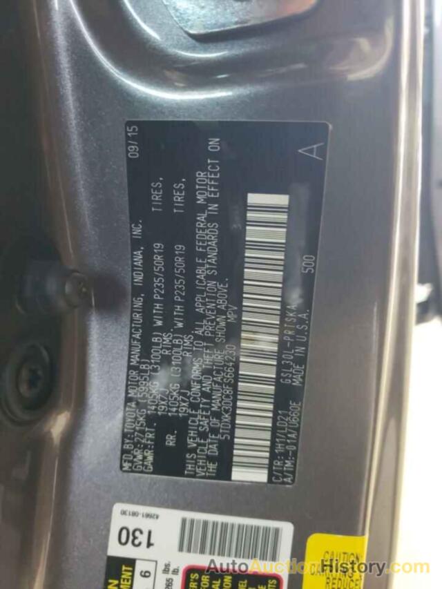 TOYOTA SIENNA SPORT, 5TDXK3DC8FS664230