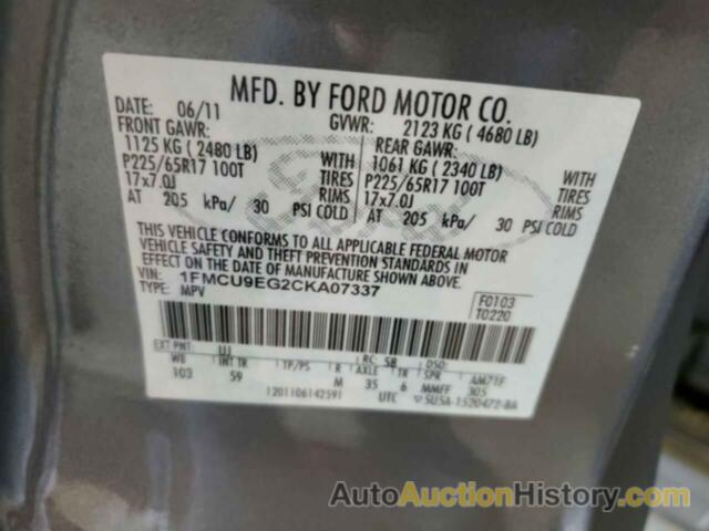 FORD ESCAPE LIMITED, 1FMCU9EG2CKA07337