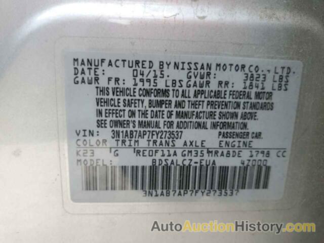 NISSAN SENTRA S, 3N1AB7AP7FY273537