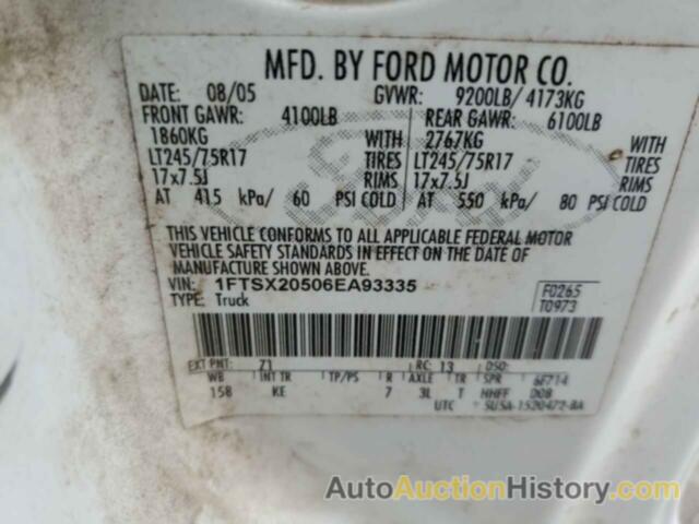 FORD F250 SUPER DUTY, 1FTSX20506EA93335