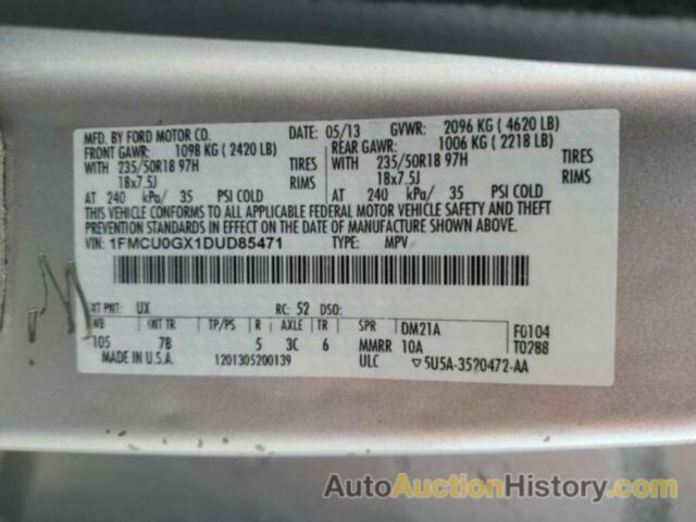 FORD ESCAPE SE, 1FMCU0GX1DUD85471