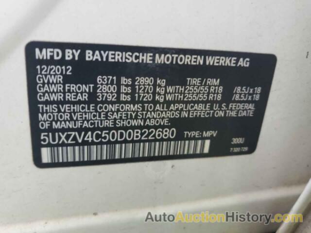 BMW X5 XDRIVE35I, 5UXZV4C50D0B22680