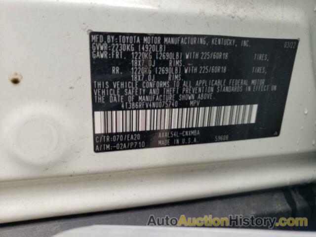 TOYOTA RAV4 XLE PREMIUM, 4T3B6RFV4NU075740