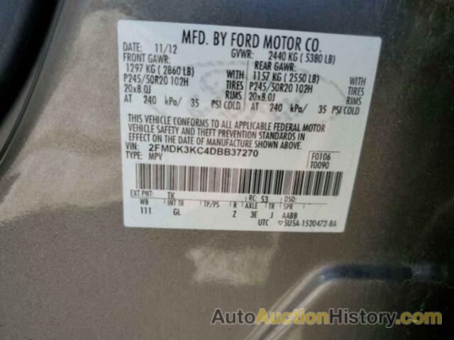 FORD EDGE LIMITED, 2FMDK3KC4DBB37270