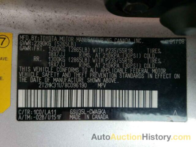 LEXUS RX350 350, 2T2HK31U78C096190