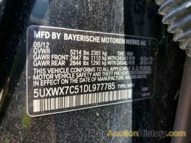 BMW X3 XDRIVE35I, 5UXWX7C51DL977785