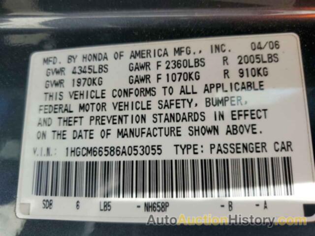 HONDA ACCORD EX, 1HGCM66586A053055