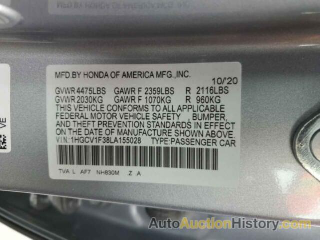 HONDA ACCORD SPORT, 1HGCV1F38LA155028