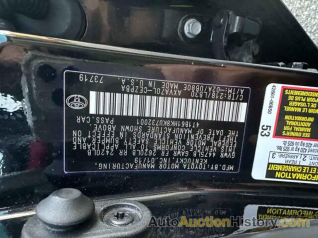 TOYOTA CAMRY XSE, 4T1B61HK8KU732001