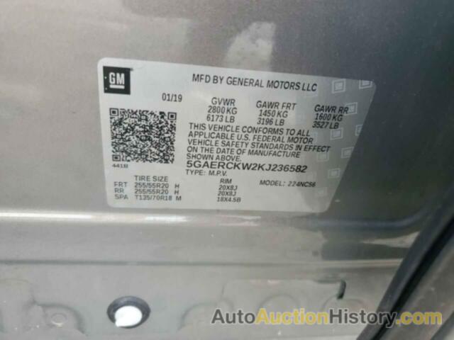 BUICK ENCLAVE PREMIUM, 5GAERCKW2KJ236582