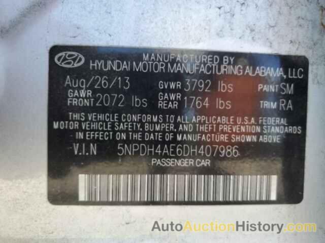 HYUNDAI ELANTRA GLS, 5NPDH4AE6DH407986