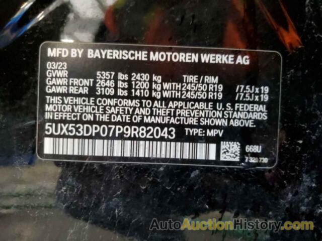 BMW X3 XDRIVE30I, 5UX53DP07P9R82043