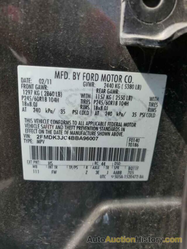 FORD EDGE SEL, 2FMDK3JC4BBA96007