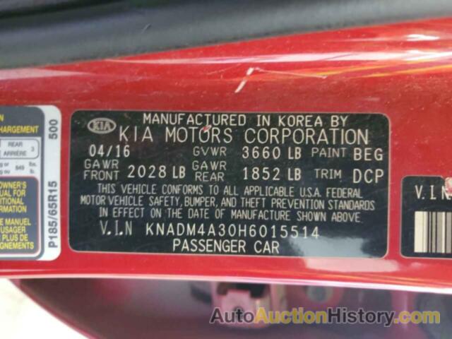 KIA RIO LX, KNADM4A30H6015514