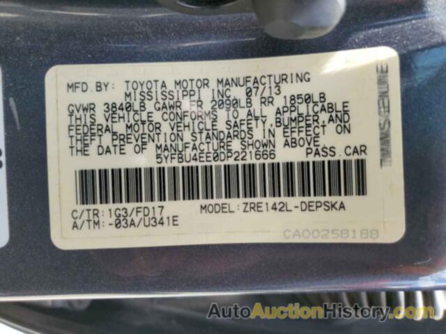 TOYOTA COROLLA BASE, 5YFBU4EE0DP221666