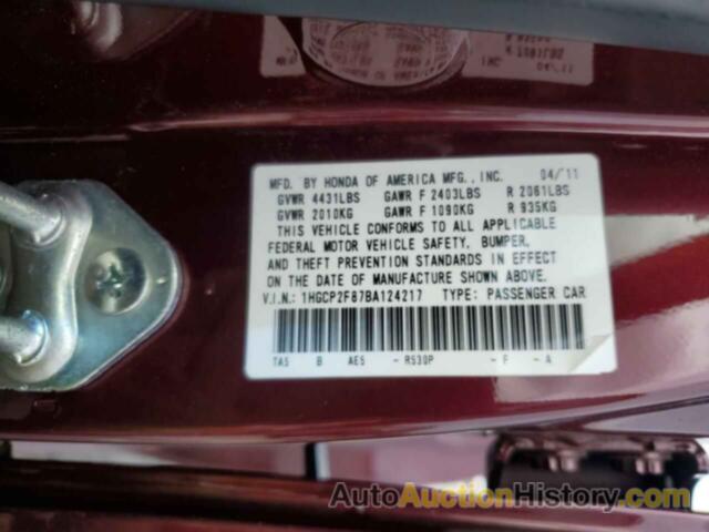 HONDA ACCORD EXL, 1HGCP2F87BA124217