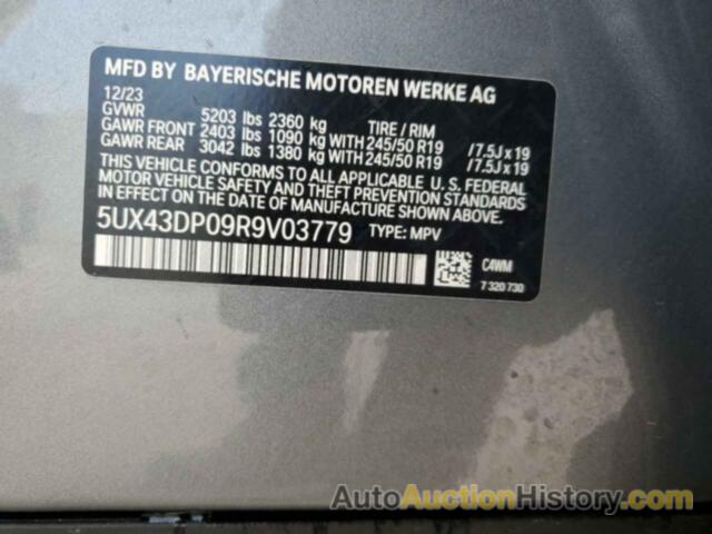 BMW X3 SDRIVE30I, 5UX43DP09R9V03779