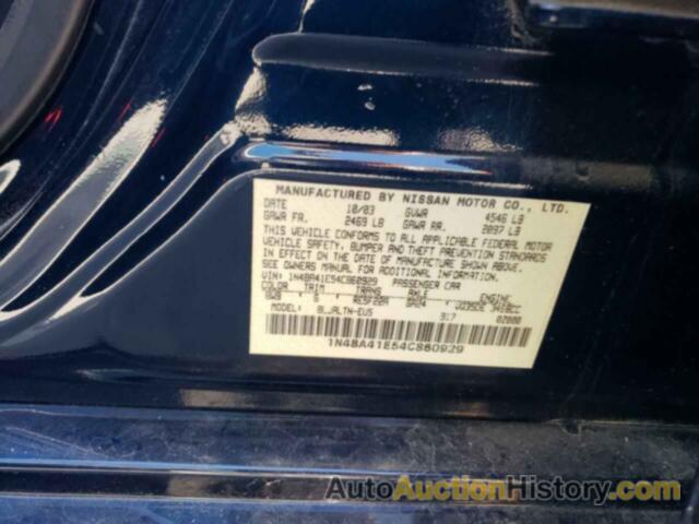 NISSAN MAXIMA SE, 1N4BA41E54C860929