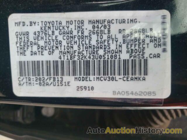 TOYOTA CAMRY LE, 4T1BF32K43U051081