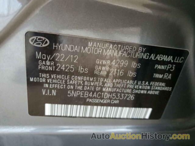 HYUNDAI SONATA GLS, 5NPEB4AC1DH533726