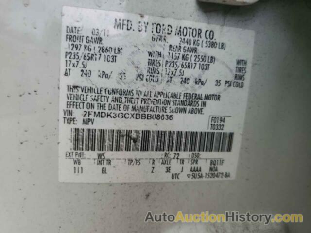 FORD EDGE SE, 2FMDK3GCXBBB08636