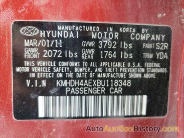 HYUNDAI ELANTRA GLS, KMHDH4AEXBU118348