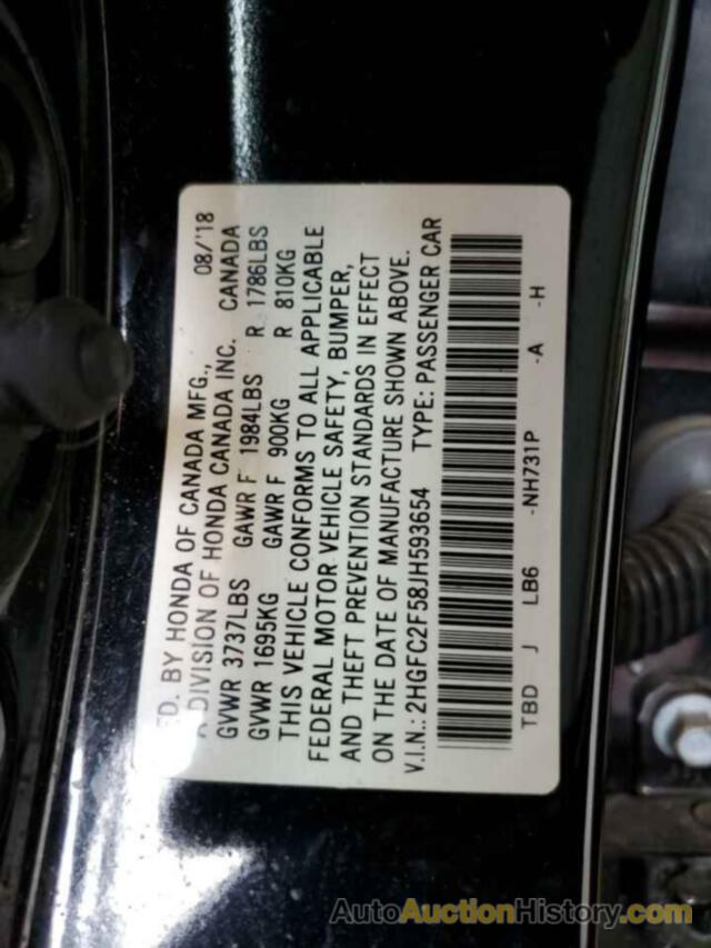 HONDA CIVIC LX, 2HGFC2F58JH593654