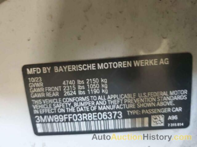 BMW 3 SERIES, 3MW89FF03R8E06373