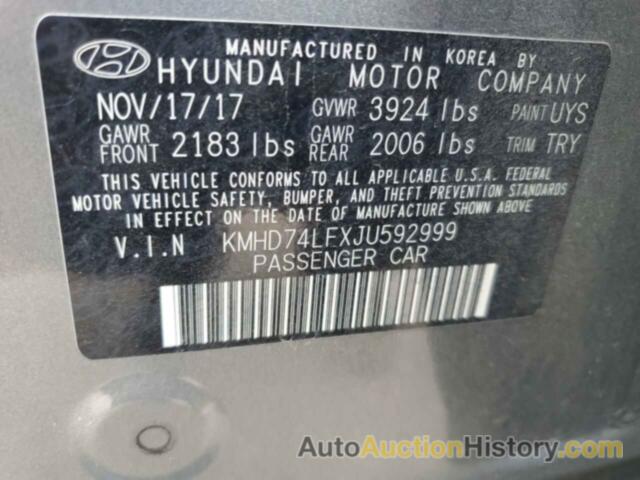 HYUNDAI ELANTRA SE, KMHD74LFXJU592999