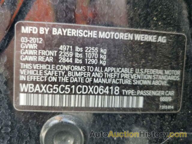 BMW 5 SERIES I, WBAXG5C51CDX06418