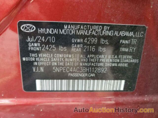 HYUNDAI SONATA SE, 5NPEC4AC3BH112892